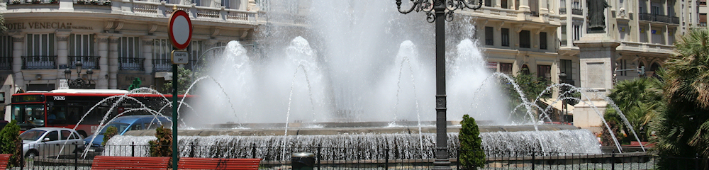 Fuente de la Plaza del Ayuntamiento, Valencia, España