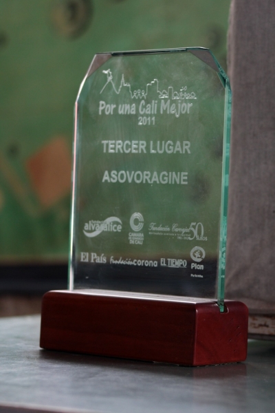 Premio recebido pela ASOVORÁGINE